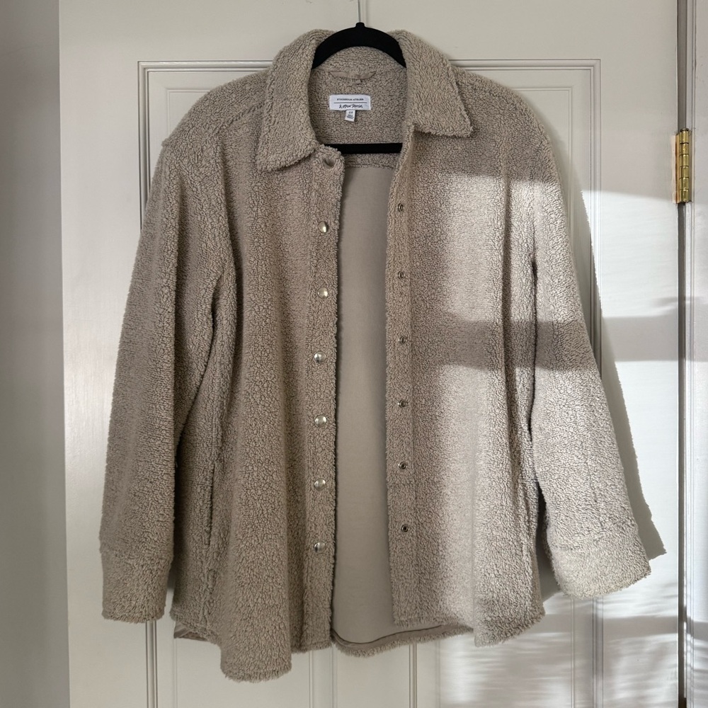 And other stories Taupe Teddy Shacket Jacket